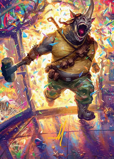 Rocksteady, Rowdy Rhino Art Card
