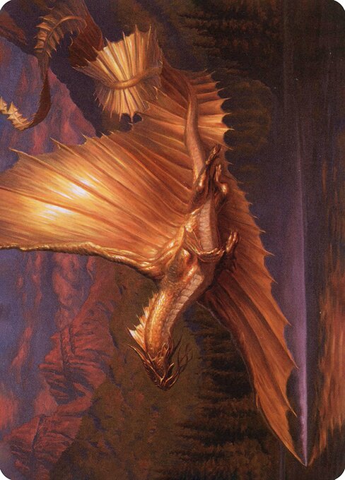 Adult Gold Dragon Art Card