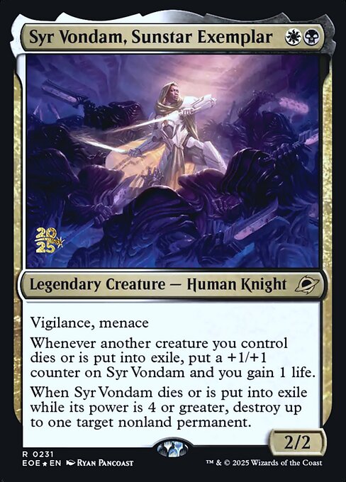 Syr Vondam, Sunstar Exemplar